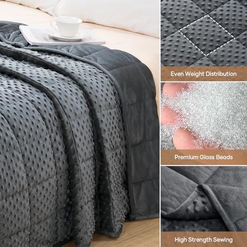 Wemore Weighted Blanket for Adults 15 lbs Twin Size 48"x72" Dark Grey - Image 6