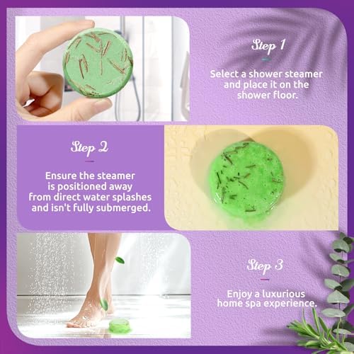 Shower Steamers Aromatherapy - 8 Pack Shower Bombs with Natural Essential Oils, Birthday Gifts for Women Self Care Relaxation Home SPA Stress Relief Eucalyptus for Shower, Gifts for Women Her Mom - Image 6