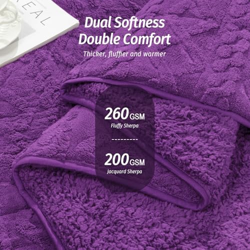 Wemore Queen Weighted Blanket for Adults 20lbs 60" x 80" Dark Purple - Image 2