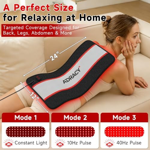 24" × 12" Red Light Therapy Pad for Body Pain Relief, FSA&HSA - Image 3