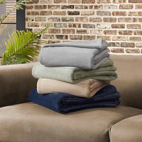 Lucky Brand Solid Plush 50"x70" Throw Blanket, Desert Sage Green - Soft, Cozy, and Timeless Comfort - Image 6