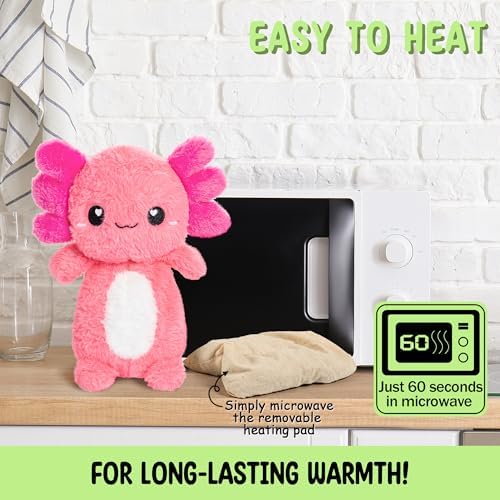 Axolotl Microwavable Unscented Heating Pad for Women and Kids- Cute Soft Cozy Pillow Plush Heatable Warm Stuffed Animals - Kawaii Hot and Cold Plushie Food Toy - Axolotl Gifts for Girls and Boys - Image 5