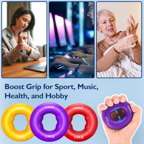 FitBeast Grip Strength Trainer, Finger Exerciser, Forearm Strengthener 9-Piece Kit, Hand Grip Strengthener Targeted Strength, Relief & Recovery - Image 5