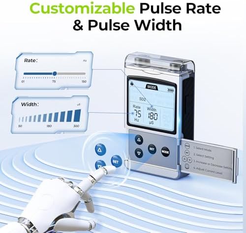 AUVON Rechargeable 4-Channel TENS Unit Muscle Stimulator for Back Pain Relief, Digital TENS Machine with 8 Customizable Modes, Electronic Pulse Massager Easy to Use, 16 Premium TENS Pads, A Carry Case - Image 3
