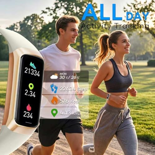 Fitness Tracker,2025 Smart Watch with Blood Pressure Heart Rate & Sleep Monitor IP67 Waterproof Step Calorie Counter Pedometer Fitness Activity Watch for Men Women Android iOS Phone (Vanilla White) - Image 2