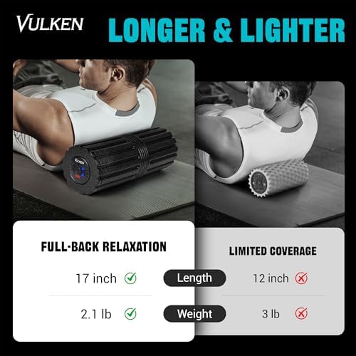 Vulken Vibrating Foam Roller, 17" Extra Long Electric Muscle Roller - Image 3