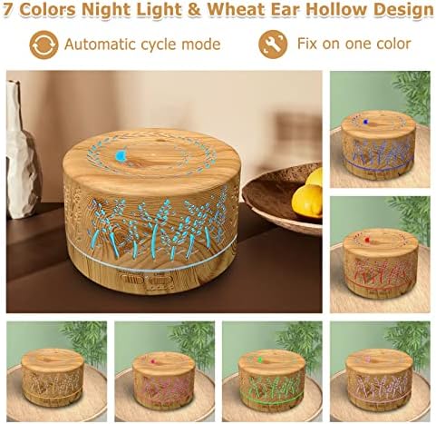 Diffusers for Essential Oils Large Room 600ml,Essential Oil Diffusers for Home with R/C,Cool Mist Humidifier,7 Colors Lights & 3 Mist Mode Waterless Auto Off for Office - Image 4
