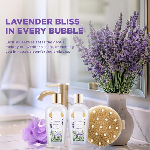 Spa Luxetique Gifts for Women 15Pcs Lavender Gift Baskets for Women Bath and Body Gift Set with Tote Bag Birthday Gift for Wife Girlfriend Sister Mothers Day - Image 2