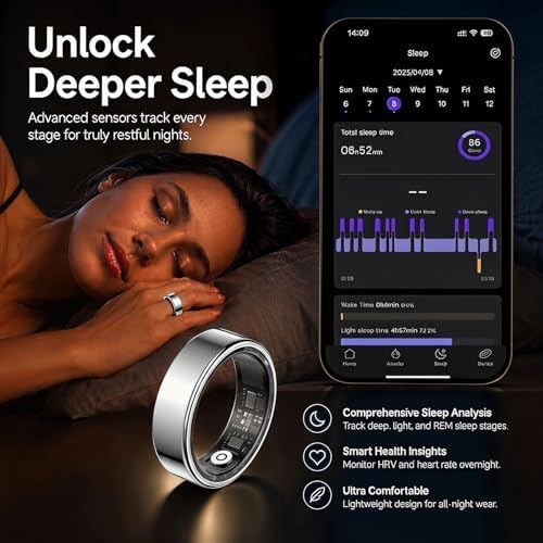 TERRALAB 2.0 Smart Ring,iOS & Android Compatible,IP68 Waterproof,Sports/Stress/Blood Oxygen/Heart Rate/Sleep Health Monitoring for Women&Men, with a Charging Case,No Subscription Fee - Image 4
