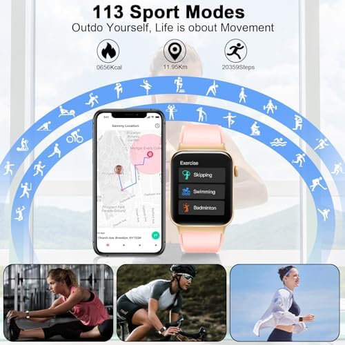 uaue Smart Watch for Women Men(Answer/Make Call), Smartwatch Sports Fitness Tracker with Heart Rate Sleep Monitor Pedometer, IP68 Waterproof Fitness Watch for Android iOS - Image 6