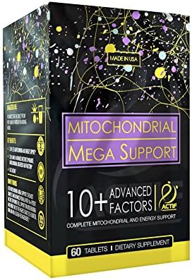 Actif Mitochondrial Mega Support with 10+ Advanced Factors - Non GMO, Fast Acting, Mitochondria and Energy Support, Made in USA, 60 Count by ACTIF