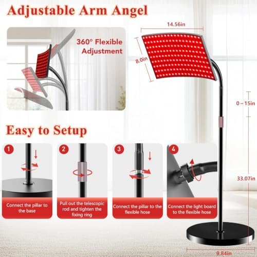 Red Light Therapy for Body Face Infrared Light Therapy for Body with 660nm & 850nm Near Infrared LED Red Light Therapy Panel at Home Protective Glasses for Home Use, Gift for Women Girl - Image 6
