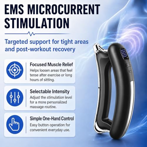 Electric Body Sculpt Massager, Portable Massage Tool with Soothing Heat & Adjustable Vibration, 5 Intensity Levels, Ergonomic for Neck, Shoulder, Back, Waist, Leg Relaxation (Black) - Image 4