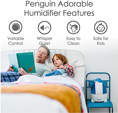 Crane Animal Humidifier for Bedroom, 1 Gal. Cool Mist Humidifier for Baby Nursery with Auto Shut-Off, Easy to Clean, Penguin - Image 2