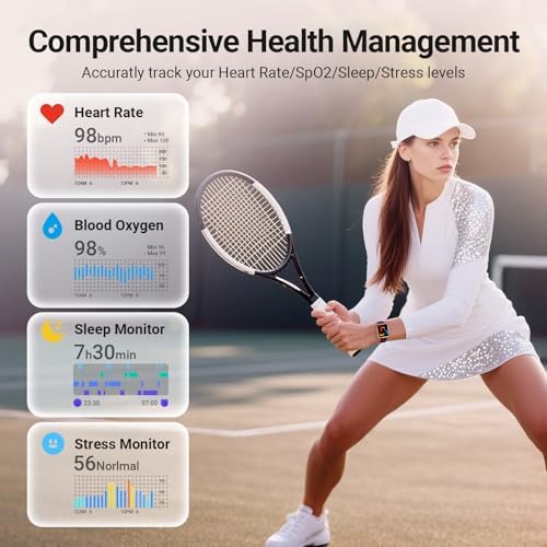 Smart Watches for Women/Men Android iPhone, [1.85" AMOLED Screen] Smartwatch Fitness Tracker 3ATM Waterproof with Bluetooth Calls, AI Control, Heart Rate/SpO2/Sleep Monitor, 7 Days Battery - Image 3