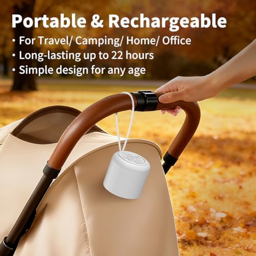 Portable White Noise Machine Mini Sound Machine with Light 30 Soothing Sounds Rechargeable for Adults Baby Kids Sleep Brown Noise Machine with Memory Function 4 Timers for Travel Camping Home Office - Image 4