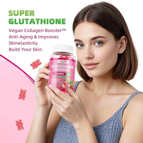 Glutathione Supplement Collagen Gummies: L-Glutamine Contains Marine Collagen Vitamins C, E, D&B12 Glutathione Gummies 1000mg for Anti-Aging Formula and Strengthen Bones - Image 4