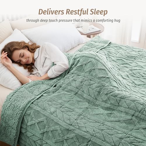 Wemore Soft Weighted Blanket for Adults 60" x 80" 20 lbs Queen Sage Green - Image 2