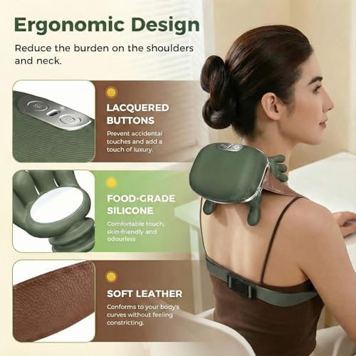 2026 Upgraded 4D Neck and Shoulder Massager, Bionic Heated Massager, Shiatsu Kneading & Fingers Traction for Deep Tissue, Wireless Portable Massager for Pain Relief and Muscle Relaxing - Image 3