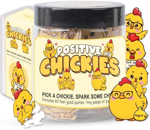 60 Positive Chick Cards Jar, Daily Affirmation Cards for Women, Girls, Coworkers, Best Friends - Emotional Support Chick - Birthday Gift for Womens - Teen Girl Gifts Trendy by MiaRitaOfficial