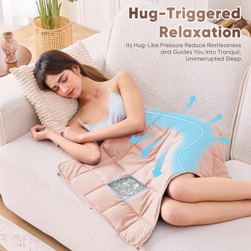 Weighted Blanket for Adults 5lbs, 29"x33", Cooling Heavy Throw Blanket, Microfiber Soft Big Blankets Weighted Comforter, Pink - Image 3