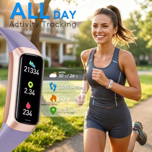 Fitness Tracker, 2026 Smart Band with Heart Rate & Activity Tracker, IP67 Waterproof Smartwatch with Sleep Tracking & Step Counter for Men Women, Orchid Purple - Image 2