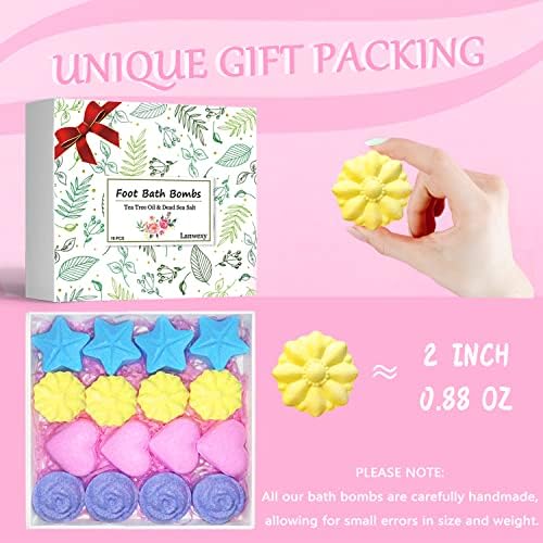 Lanwexy Bath Foot Bombs, 32 Pack Foot Soak with Bath Salt and Tea Tree Oil. Organic Natural Handmade Aroma Pure Essential Oil Bubble Foot Balls for Feet Callus, Dry Cracked, Stubborn Feet Odor Scent. - Image 5