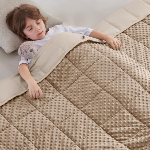 anfie Weighted Blanket(36"x48" 3lbs) Weighted Blanket Cooling Blanket for Resting,Throw Size Breathable Blanket with Premium Glass Bead(Khakil) by anfie