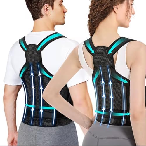 Back Brace Posture Corrector for Women and Men, Shoulder Straightener, Adjustable Full Back Support, Upper and Lower Back Pain Relief - Scoliosis, Hunchback, Hump, Thoracic, Spine Corrector (X-Large) by Unknown