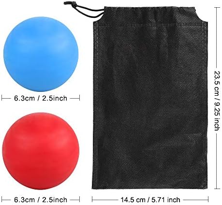 WOVTE Massage Lacrosse Ball for Sore Muscles, Shoulders, Neck, Back, Foot, Body, Deep Tissue, Trigger Point, Muscle Knots, Yoga and Myofascial Release (Blue) (Blue Red) - Image 3