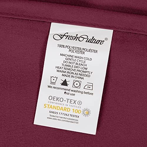 FreshCulture Full Flat Sheet - Hotel Quality Full Flat Sheet Only - Brushed Microfiber Top Sheet - Ultra Soft & Breathable - Wrinkle-Free - Easy Care - Single Flat Sheet (Full, Burgundy) - Image 7
