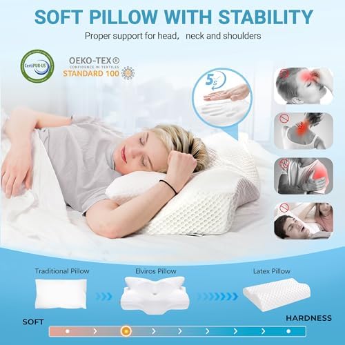 Elviros Cervical Memory Foam Pillow,2 PCS Pillow for Neck & Shoulder Pain - Image 4