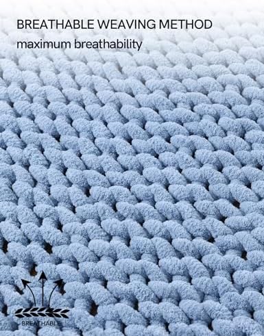 YnM Chunky Throw Blanket, Medium-Weight, Hand Knitted with Chenille Yarn, Skin Friendly, Ventilated and Breathable, Machine Washable, Home Décor Piece for Couch, Sofa and Bed (Lava Grey, 80x87 Inch) - Image 3