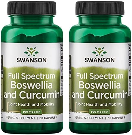 Swanson Full Spectrum Boswellia & Curcumin Natural Formula, 60 Caps, 2 Pack by Swanson