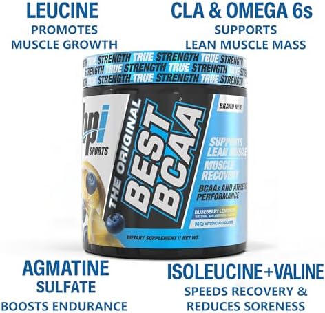 BPI Sports Best BCAA Powder – Hydration, Blueberry Lemonade, 30 Servings - Image 3