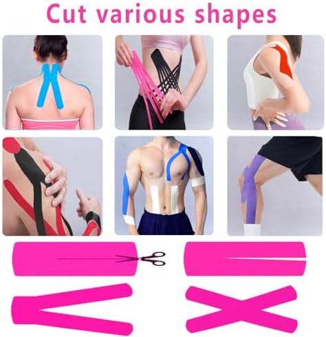 SOON GO Kinesiology Tape Pro 5 Rolls, 2 Inch High Elasticity Sports Tape Therapeutic Pain Relief–Physio Tape for Muscle Recovery & Joint Support, Waterproof & Hypoallergenic & Breathable–Pink - Image 4