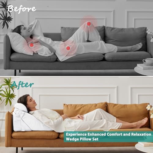 Bedluxe Wedge Pillow Set for After Surgery, Orthopedic Bed Wedge, White - Image 4