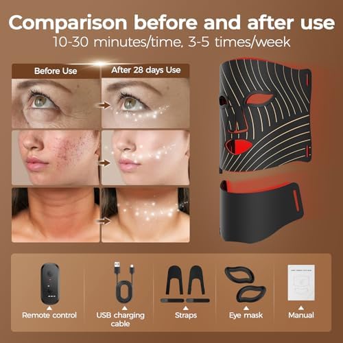 Red Light Therapy for Face,LED Face Mask Light Therapy with Neck Device - Image 3
