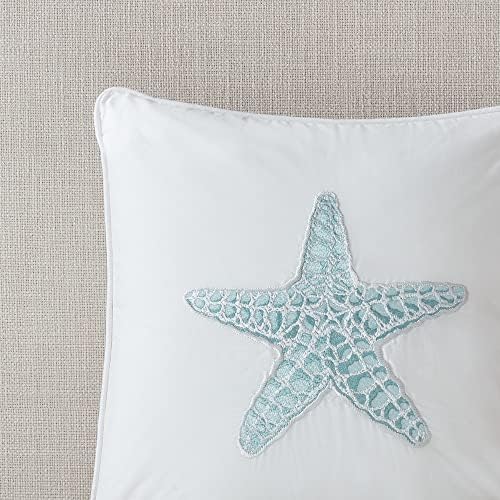Harbor House Modern Design Decorative Pillow Hypoallergenic Sofa Cushion Lumbar, Back Support, Square 16" x 16", Maya Bay, Cotton Blue - Image 6