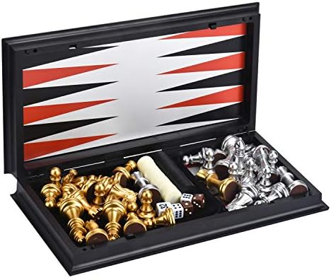 3 in 1 Magnetic Checkers Chess Backgammon Game Set for Kids Adults - Image 3