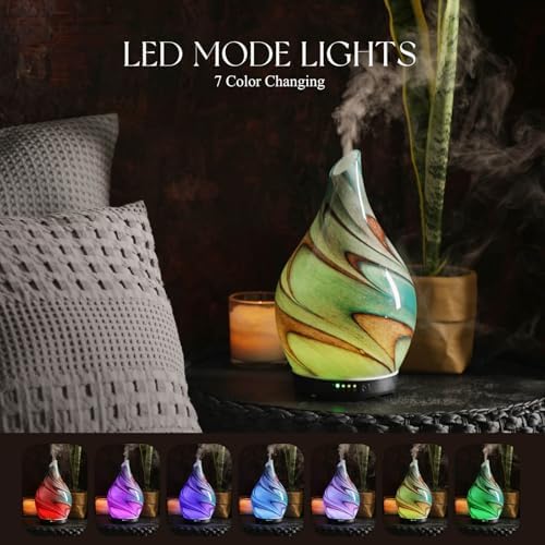Porseme Essential Oil Diffuser 280ml Handmade Glass Diffuser 7H Runtime - Image 2
