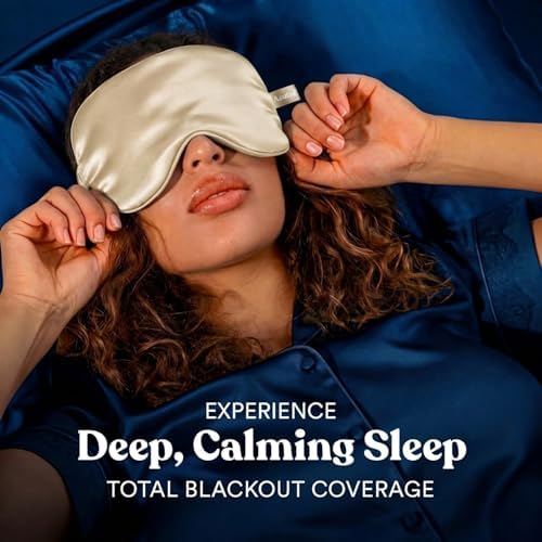 ASUTRA Silk Eye Pillow for Sleep, Champagne - Filled w/Lavender (One Size) - Image 4