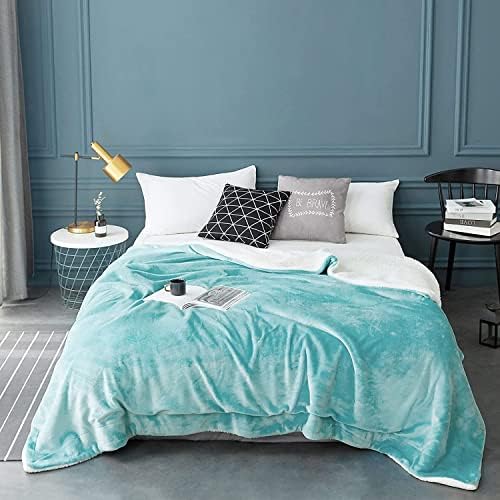 LBRO2M Sherpa Fleece Bed Blanket Super Soft Plush Warm Throw Queen 90"X90" - Image 2