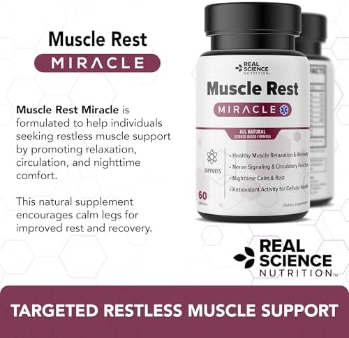 Real Science Muscle Rest – Natural Muscle Relaxer Capsules for Post-Exercise Recovery & Relaxation – with Vinitrox & GABA for Circulation, Oxygen Delivery & Nerve Support, Made in USA, 60 Capsules - Image 2
