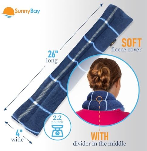 SunnyBay Microwavable Heating Pad, Neck and Shoulder Wrap, 26x4 inch, Ocean - Image 4