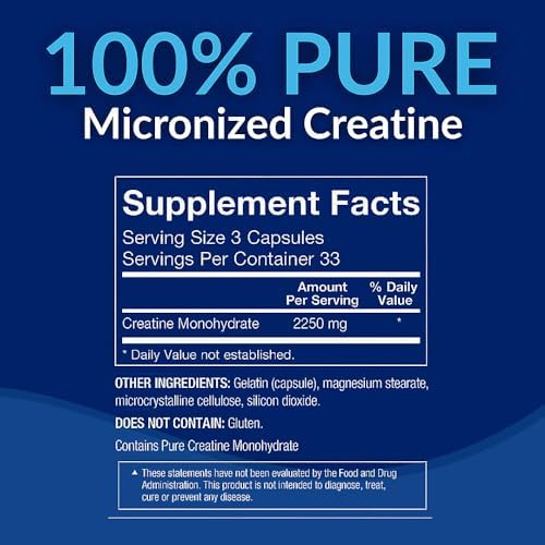 BodyTech Creatine Monohydrate Capsules, Micronized, 2250 MG, 100 Capsules - Image 3