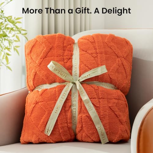 Drewin Weighted Blanket Queen Size 15lbs for Adults,Orange,60 x 80 inches - Image 6