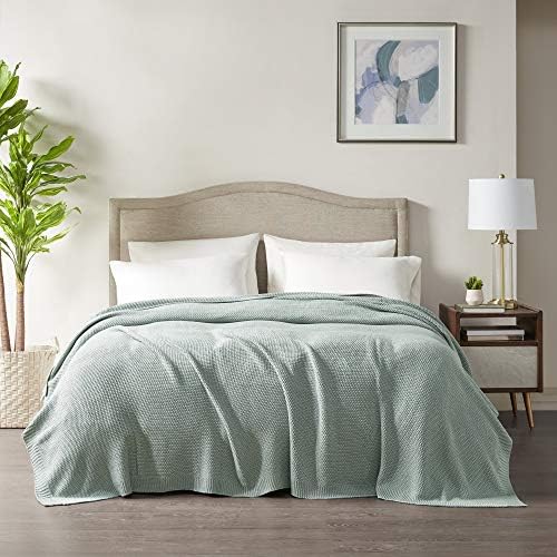 INK+IVY Bree Knit Throw Blanket for Bed, Sofa, and Couch, Lightweight, Breathable, Soft & Cozy Summer Blanket, King (108 in x 90 in), Aqua - Image 2