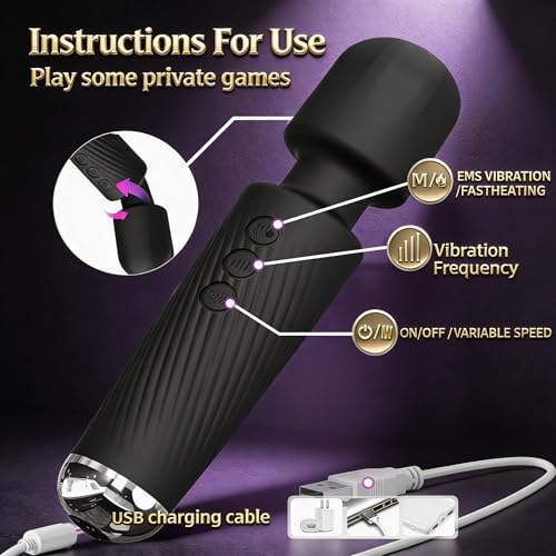 2026 Upgraded Wireless Heating Muscle Massager, 20 Vibration Modes 8 Speed Quiet Portable Full Body Relaxer for Neck Back Leg Arm (Black) - Image 2