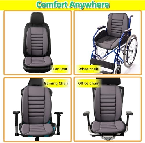 kingphenix Car Seat Cushion with Back Support Pillow, Memory Foam, Grey - Image 5